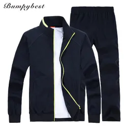 Bumpybeast 2018 Vår Höst Män Sportkläder Setjacka + Pant Sweatsit 2 Piece Set Sportkläder Tracksuit Male Kläder 8XL