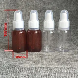 50ML Clear amber Plastic Dropper Bottles Empty Essential oil Bottles Mini Sample Vials Serum Display Container F1473