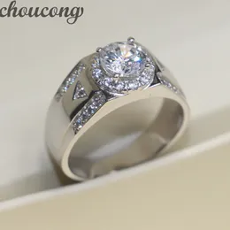 choucong Fashion Jewelry Handmade Solitaire Men 1.5ct Diamond 925 Sterling silver male Emgagement Wedding Band Ring