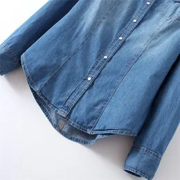 Womens Chambray Shirt Top denim Shirts and Blouses Long Sleeve Snap Button  Cotton Ladies Shirt Camisa Blusa Camisetas Femininas