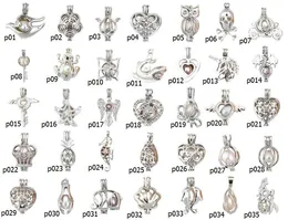 62 stilar pärla ostron bur pendant charms mix designs ihåliga diy hängen passar halsband armband som gör grossist