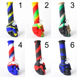 Silicone Skull Bong 8.7 inch Heigh Multi Color Silicone Water Pipe Glass water pipe