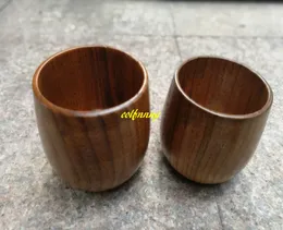 50 sztuk / partia 6.8 * 8 cm Drewniany kubek Puchar Drewno Handmade Natural Tea Cup Śniadanie Piwo Dojna Drinkware