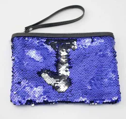 3pcs Glitter Mermaid Sequin Evening Clutch Bag Reversible Sequins Coin Wallet Purse Makeup Storage Mix Color Cosmetic Bag
