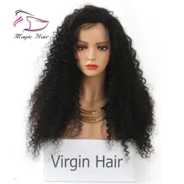 Evermagic İnsan Saç Peruk Dantel Ön Brezilyalı Kıvırcık Saç Öncesi takılı Hairline Remy Bakire Saç Siyah Kadınlar Için Dantel Ön Peruk