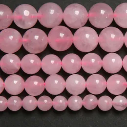 8mm rosa rosa quartzo cristais soltos contas de pedra 15 "Strand 3 4 6 8 10 12 mm Pick Tamanho para fazer jóias