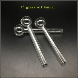 4,0 Zoll 10 cm klare Ölbrenner-Glaspfeife Pyrexglas-Ölbrennerpfeife Glasölbrennerpfeife Wasserhandpfeifen Tabakrauchzubehör