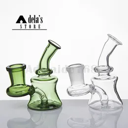 3,3 "Mini Glas Bongs med skål Hookahs 14 Kvinna Joint Clear Green Water Rör Rökning Pyrex DAB Rigs Oil Bubbler Filters