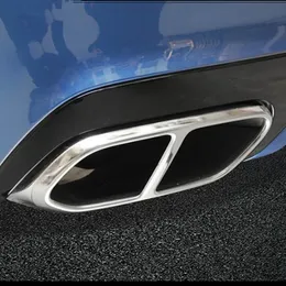 Stainless Steel Car Tail Throat Trim Cover Rear Exhaust Pipe Decor Frame For Volvo XC60 2018 Auto Sport Styling