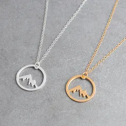 Gold Silver Color Mountain Necklace Snowy Mountain Necklace Dainty Vandring Nature Outdoor Jewelry Mountain Climbing Presents