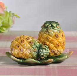 Ceramiczne Pineapple Container Spice Jar Słoik Kuchnia Słoik Home Decor Handicraft Porcelanowe Figurki Rzemiosło Dekoracje Prezent