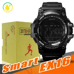 Ex16 Sport Smart Watch Bluetooth IP67 Vattentät fjärrkamera Fitness Tracker Slitsteknik Running Armbandsur för iOS Android