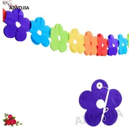 Decoração de casamento 3m Colorful Papel Garland Dia dos Namorados / Crianças Festa de Aniversário Bandeira Bandeira Casamento Pendurar Pendões 8zsh766