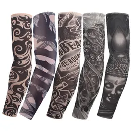 Fashio Manicotti elastici per tatuaggi Equitazione Cura UV Fresco stampato Guanto di protezione del braccio a prova di sole Tatuaggio temporaneo finto