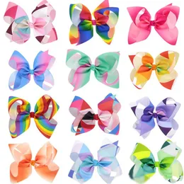 Baby Rainbow Headband Hair Bow With Clip For School Children Large Gradient color Bow 12 Colors Girls Boutique Hairbows Hairclip
