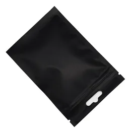 8 5 13 cm Nero opaco Foglio di alluminio Chiusura a zip Sacchetto di imballaggio 100 Pz / lotto Richiudibile Mylar Zipper Pack Pouch Pacchetto di stoccaggio autosigillante243H