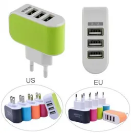 US EU 플러그 USB 벽 충전기 5V 3.1A LED 어댑터 여행 삼성 HTC 휴대폰 용 트리플 USB 포트가있는 편리한 전원 어댑터 Z53V