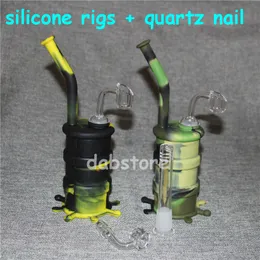 Heißer Verkauf Silikon Barrel Rigs Mini Silikon Rigs Dab Jar Bongs Glas Wasserpfeife Silikonöl Drum Rigs Quarznägel kostenloser Versand DHL