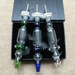 Små Nector Collectors Kits med Keck Clip Titan Nail Glass Bong Nector Collector Mini Vattenrör 10mm Joint Oil Rigs NC10-10