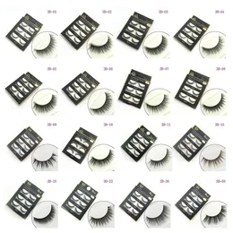 3D False Eyelashes 16 Styles Handgjorda tjocka långa mjuka fransar falska ögonfransar ögonfrans