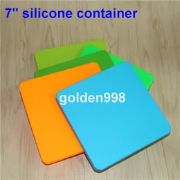 scatole Contenitori di cera antiaderente Piatto da 200 ml in silicone quadrato Vasetti per uso alimentare Dab Tool Barattolo di stoccaggio Porta olio per vaporizzatore Vape Approvato dalla FDA