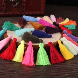 50st 30mm mix färg kort mini kinesisk knut silke bomull smycken tofsel mycket charm hänge för smycken DIY gör örhänge Y1480