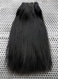 ブラジル人の人間の処女の髪の厚さの滑らかなまっすぐな人間の髪の伸びが未処理の天然の黒い色の二重描かれた緯糸