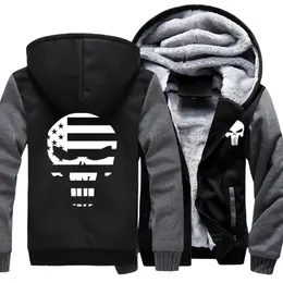 Dropshipping USA Size Skulls  Printed Hoodie for men Hoodies Sweatshirts Winter Thicken Fleece Warm Men's Jackets Coat