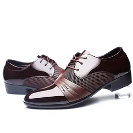Mens Genuine Leather Business Shoes: Black, Brown, Burgundy Dress