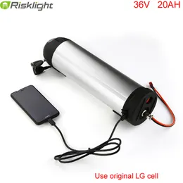 Free Tax High Quality 36V 20Ah Electric Bicycle Water Kettle Battery use LG cell 36V 20Ah Water Bottle Battery with USB port