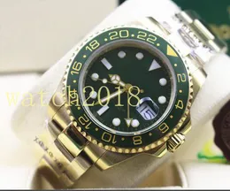 Luxury Watch New II 18k Yellow Gold Green Dial 116718 BK Ceramic Bezel Automatic Mechanical Men Watches Top Quality