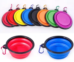 Portable Pet Dog Cat Outdoor Travel Water Bowl Feeder Drinking Fountain candy silicone bowls with buckle