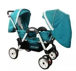 Barnvagnar# baby barnvagn tvillingar högt landskap ansikte att sitta liggande lätt vikning kvalitet märke dräkt komforte mode mjuk q240429