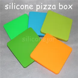 1piece popular nonstick wax container jar flat silicone bho container wax oil concentrate square container silicone pizza box for dab wax