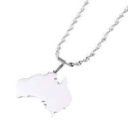 Stainless Steel The Commonwealth of Australia Map Pendant & Necklaces for Women AUS Country Maps Jewelry