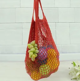 الأزياء سلسلة التسوق الخضروات الفاكهة حقيبة تسوق للمتسوقين حمل شبكة صافي المنسوجة القطن حقيبة الكتف اليد اليد حقيبة تخزين المنزل SN228