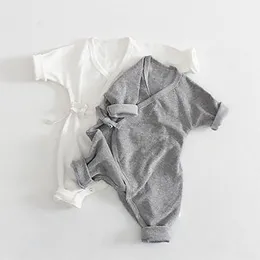 Ins Niemowlę Baby Bawełniane Pajacyki Lace Up Długim Rękawem Skrzydło Całkowite Onesies Dzieci Babies Pacy 14078