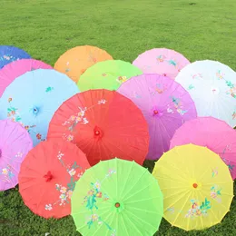 Бамбуковый шелковый зонтик ремесла ремесло с ручной росписью цветочный дизайн HAURE диаметр 84см партия фото реквизит 2шт много