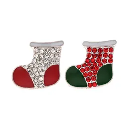 Alta qualità Natale 017 18mm 20mm pulsante in metallo con strass per bottone a scatto Bracciale Collana gioielli per donne Gioielli in argento