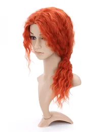 Orange color Full Lace Wigs Virgin Brazilian Human Hair Wigs Water Wave 130% Density Glueless Lace Front Wigs with Baby hair