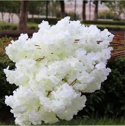 Fałszywe Cherry Blossom Flower Branch Begonia Sakura Tree Stem for Event Wedding Tree Deco sztuczne dekoracyjne kwiaty