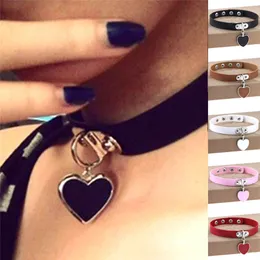 Heart Love Necklace Choker Collar Läder Kvinnor Halsband Fashion Jewelry Drop Ship 161831