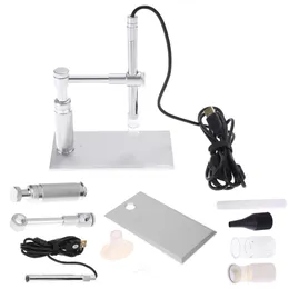 Freeshipping 2MP Digital 500X 8LED Microscopio Microscopio USB Otoscopio Microscopio digitale USB PCB Telecamera di ispezione Endoscopio Lente di ingrandimento Webcam