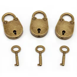 Gammal vintage antik stil mini archaize hänglås nyckellås med nyckel (mycket 3) till salu -Y122