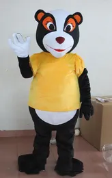 2018 Högkvalitativ varm en svart ekorre maskot kostym med gul skjorta för vuxen att bära