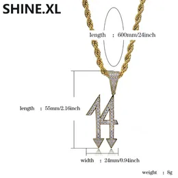 Mens HipHop Jewelry Gift: Hot Selling Number 14 Diamond