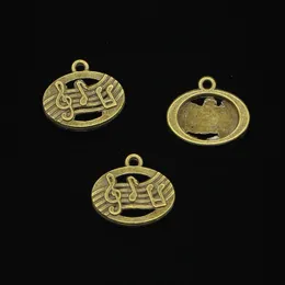 100 pz Charms in lega di zinco placcato bronzo antico Charms disco musicale per creazione di gioielli Pendenti fatti a mano fai da te 20 * 17mm