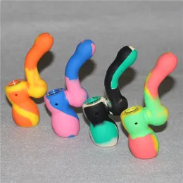 Unique Design Silicone Oil Rig Water pipe Smoking Pipe bong Reusable Cigarette Hand Pipes With Glass Bowl Smoking Hand pipes