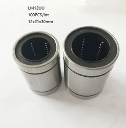100pcs/lot LM12UU 12mm Linear ball bearings linear sliding bushing linear motion bearings 3d printer parts cnc router 12x21x30mm