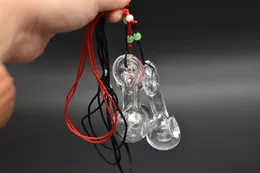 cheap thick Glass bubbler tobacco pipe Hanging ring smoke small glass hand spoon pipe with colorful Lanyard for father mather friend gift